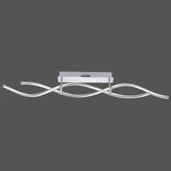 Plafonnier Paul Neuhaus Q-Malina Led Acier Inoxydable, 2 Lumieres, Telecommandes
