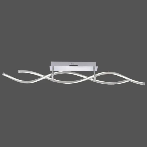 Plafonnier Paul Neuhaus Q-Malina Led Acier Inoxydable, 2 Lumieres, Telecommandes