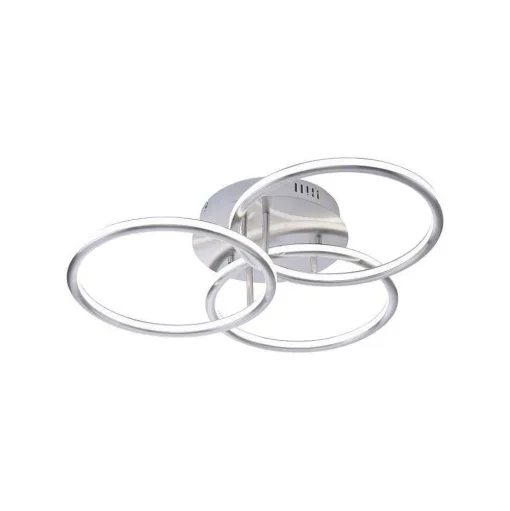 Plafonnier Paul Neuhaus Q-Nevio Led Nickel Mat, 3 Lumieres, Telecommandes
