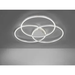 Plafonnier Paul Neuhaus Q-Kate Led Argente, 3 Lumieres, Telecommandes