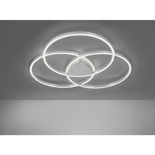 Plafonnier Paul Neuhaus Q-Kate Led Argente, 3 Lumieres, Telecommandes