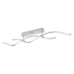 Plafonnier Paul Neuhaus Q-Malina Led Acier Inoxydable, 2 Lumieres, Telecommandes