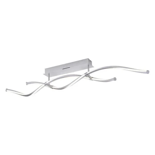 Plafonnier Paul Neuhaus Q-Malina Led Acier Inoxydable, 2 Lumieres, Telecommandes
