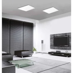 Plafonnier Paul Neuhaus Q-Flag Led Blanc, 1 Lumiere, Telecommandes