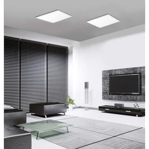 Plafonnier Paul Neuhaus Q-Flag Led Blanc, 1 Lumiere, Telecommandes