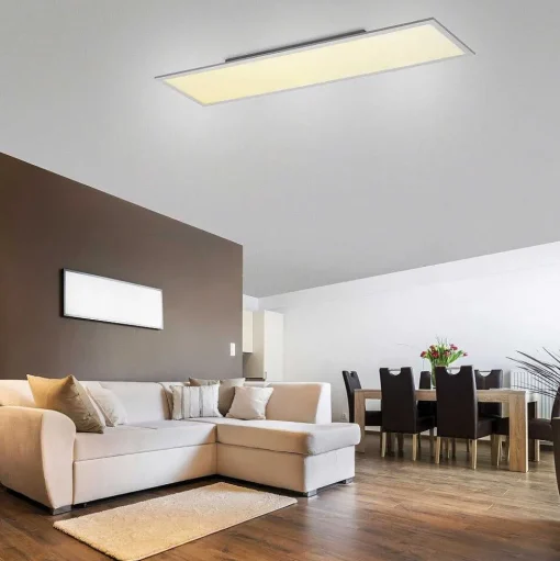 Plafonnier Paul Neuhaus Q-Flag Led Blanc, 1 Lumiere, Telecommandes