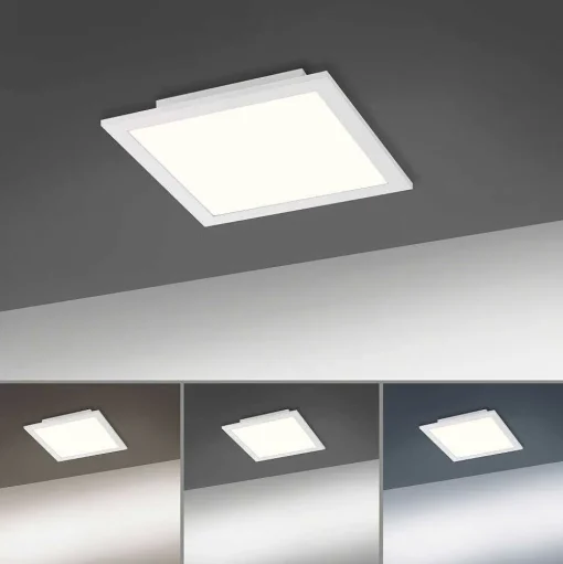 Plafonnier Paul Neuhaus Q-Flag Led Blanc, 1 Lumiere, Telecommandes