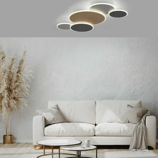 Plafonnier Paul Neuhaus Q-Piato Led Blanc, 1 Lumiere, Telecommandes