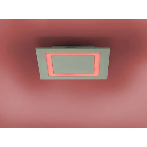 Plafonnier Paul Neuhaus Q-Miran Led Aluminium, 1 Lumiere, Telecommandes, Changeur De Couleurs