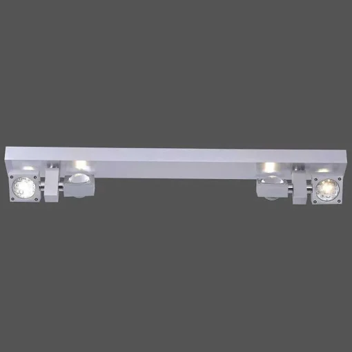 Plafonnier Paul Neuhaus Q-Nemo Led Aluminium, 8 Lumieres, Telecommandes, Changeur De Couleurs
