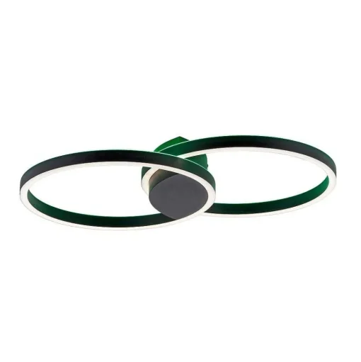 Plafonnier Paul Neuhaus Q-Marko Led Noir, 1 Lumiere, Telecommandes, Changeur De Couleurs