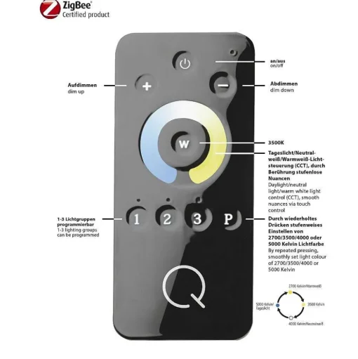Plafonnier Paul Neuhaus Q-Linea Led Aluminium, 1 Lumiere, Telecommandes, Changeur De Couleurs