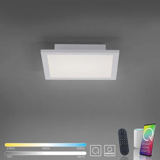 Plafonnier Paul Neuhaus Q-Flag Led Blanc, 1 Lumiere, Telecommandes