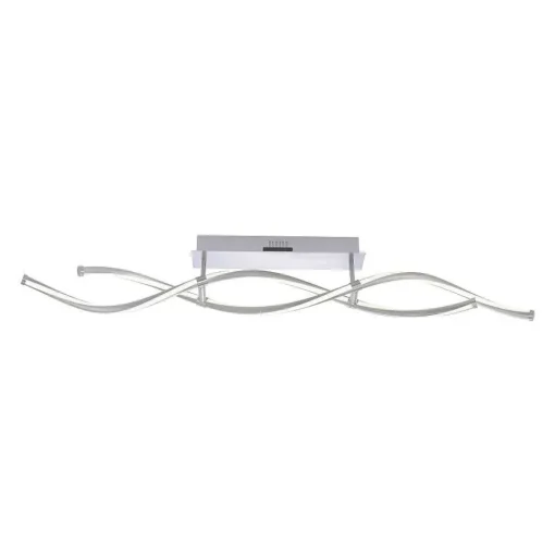 Plafonnier Paul Neuhaus Q-Malina Led Acier Inoxydable, 2 Lumieres, Telecommandes