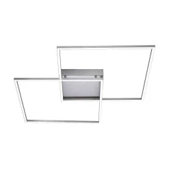 Plafonnier Paul Neuhaus Q-Inigo Led Acier Inoxydable, 2 Lumieres, Telecommandes
