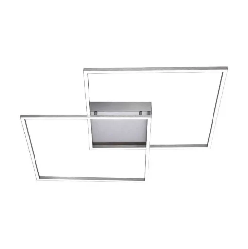 Plafonnier Paul Neuhaus Q-Inigo Led Acier Inoxydable, 2 Lumieres, Telecommandes