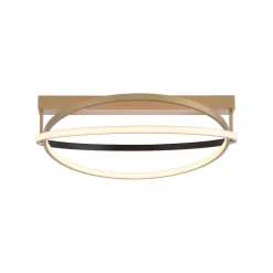 Plafonnier Paul Neuhaus Q-Beluga Led Or, 1 Lumiere, Telecommandes