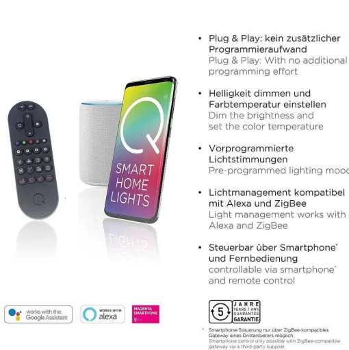 Plafonnier Paul Neuhaus Q-Piato Led Blanc, 1 Lumiere, Telecommandes