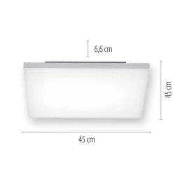 Plafonnier Paul Neuhaus Q-Flag Led Blanc, 1 Lumiere, Telecommandes, Changeur De Couleurs