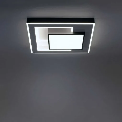 Plafonnier Paul-Neuhaus Q-Alta Led Noir, 1 Lumiere, Telecommandes