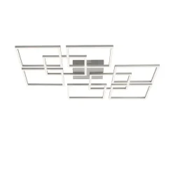 Plafonnier Paul-Neuhaus Q-Inigo Led Acier Brosse, 7 Lumieres, Telecommandes