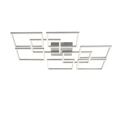 Plafonnier Paul-Neuhaus Q-Inigo Led Acier Brosse, 7 Lumieres, Telecommandes