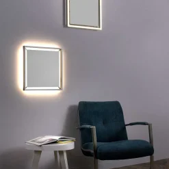 Plafonnier Paul-Neuhaus Q-Kaan Led Acier Brosse, 2 Lumieres, Telecommandes