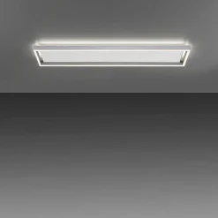 Plafonnier Paul-Neuhaus Q-Kaan Led Acier Brosse, 2 Lumieres, Telecommandes