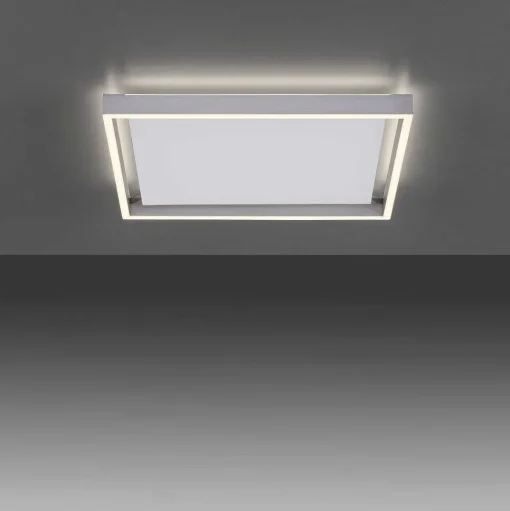 Plafonnier Paul-Neuhaus Q-Kaan Led Acier Brosse, 2 Lumieres, Telecommandes