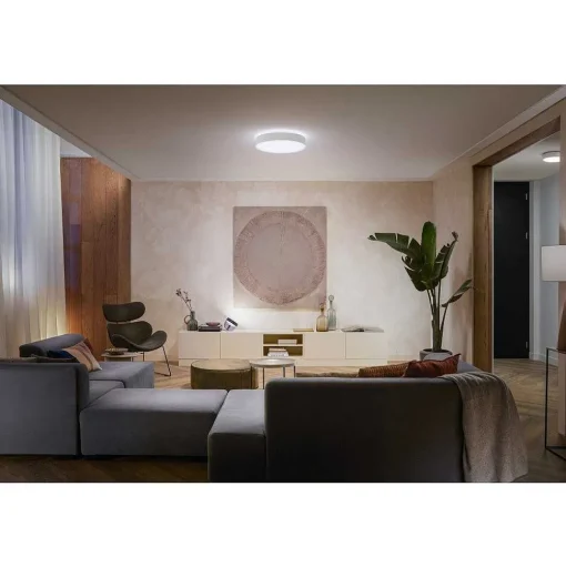 Plafonnier Philips Hue Enrave Led Blanc, 1 Lumiere, Telecommandes