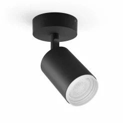 Plafonnier Philips Hue Fugato Led Noir, 1 Lumiere, Changeur De Couleurs