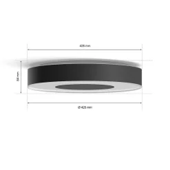 Plafonnier Philips Hue Infuse Led Noir, 1 Lumiere, Changeur De Couleurs