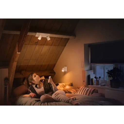 Plafonnier Philips Hue Runner Led Blanc, 2 Lumieres, Telecommandes