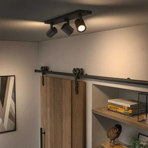 Plafonnier Philips Hue Runner Led Noir, 3 Lumieres, Telecommandes