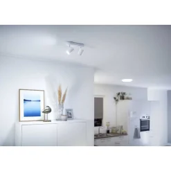 Plafonnier Philips Wiz Imageo Led Blanc, 2 Lumieres, Changeur De Couleurs