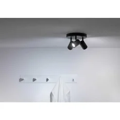 Plafonnier Philips Wiz Imageo Led Noir, 3 Lumieres, Changeur De Couleurs