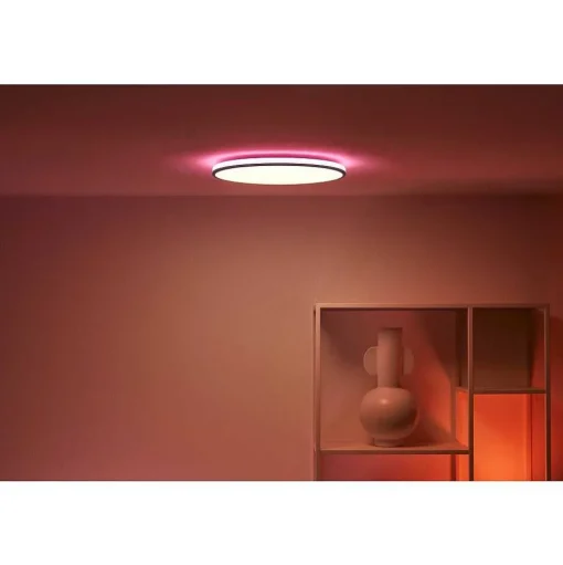 Plafonnier Philips Wiz Rune Led Noir, Blanc, 1 Lumiere, Changeur De Couleurs