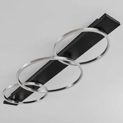 Plafonnier Pompu Led Noir, 3 Lumieres