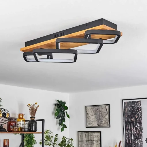 Plafonnier Pompu Led Noir, 1 Lumiere