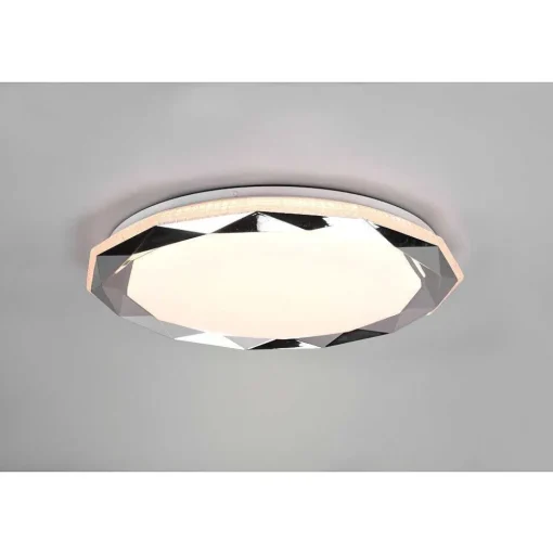 Plafonnier Reality Ando Led Chrome, 1 Lumiere, Telecommandes