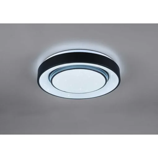 Plafonnier Reality Mona Led Noir, 1 Lumiere, Changeur De Couleurs