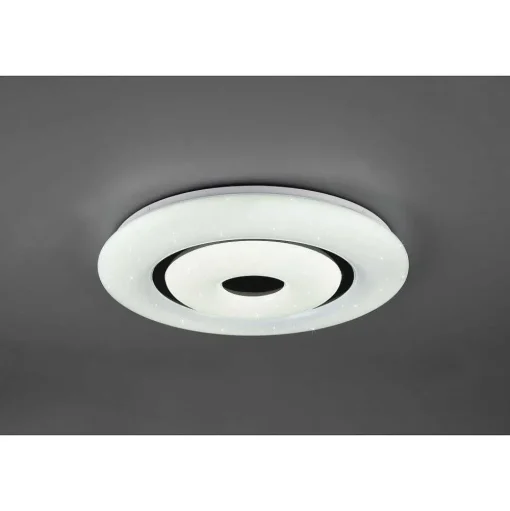 Plafonnier Reality Rana Led Noir, Blanc, 1 Lumiere, Telecommandes, Changeur De Couleurs