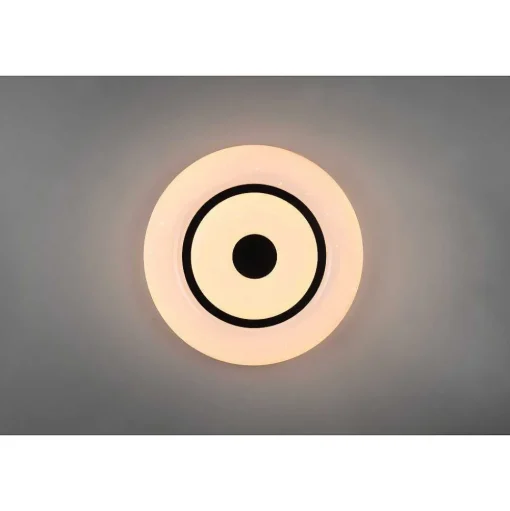 Plafonnier Reality Rana Led Noir, Blanc, 1 Lumiere, Telecommandes, Changeur De Couleurs
