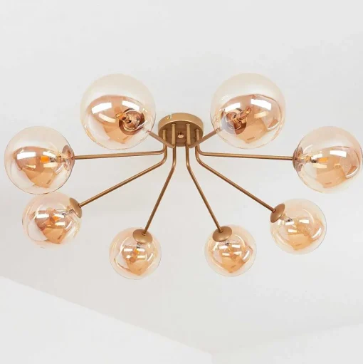 Plafonnier Remaisnil Laiton, 8 Lumieres