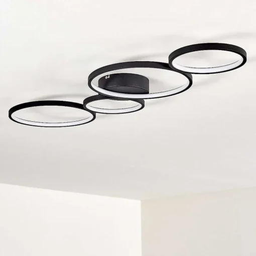 Plafonnier Rodekro Led Noir, 1 Lumiere