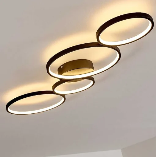 Plafonnier Rodekro Led Noir, 1 Lumiere