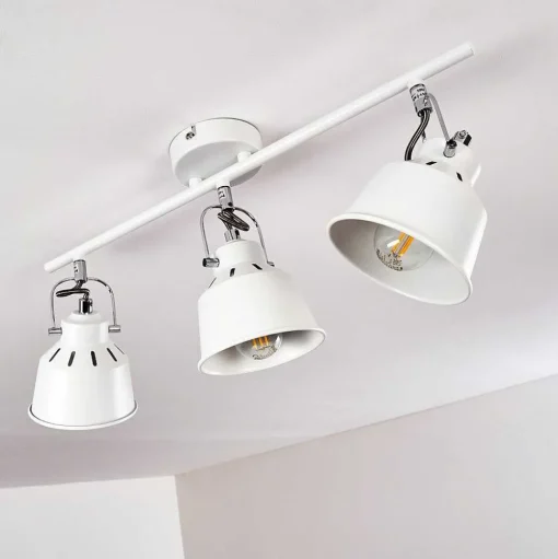 Plafonnier Safari Blanc, 3 Lumieres