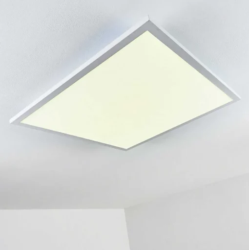 Plafonnier Salmi Led Blanc, 1 Lumiere, Telecommandes, Changeur De Couleurs