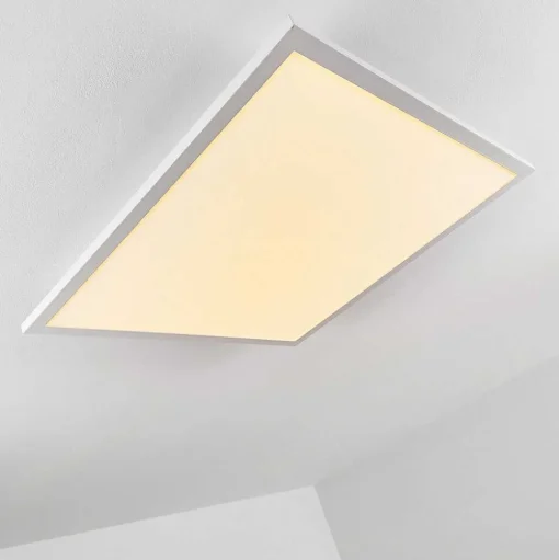 Plafonnier Salmi Led Blanc, 1 Lumiere, Telecommandes, Changeur De Couleurs