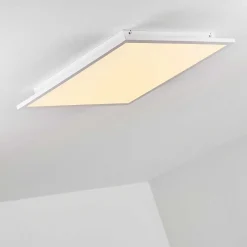Plafonnier Salmi Led Blanc, 1 Lumiere, Telecommandes, Changeur De Couleurs